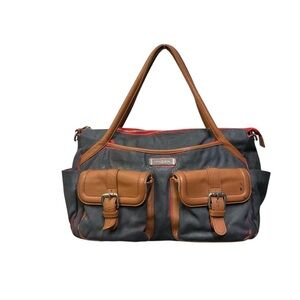 🖤 Lily Jade Canvas & Leather Diaper Tote 👜 Convertible Carryall Bag